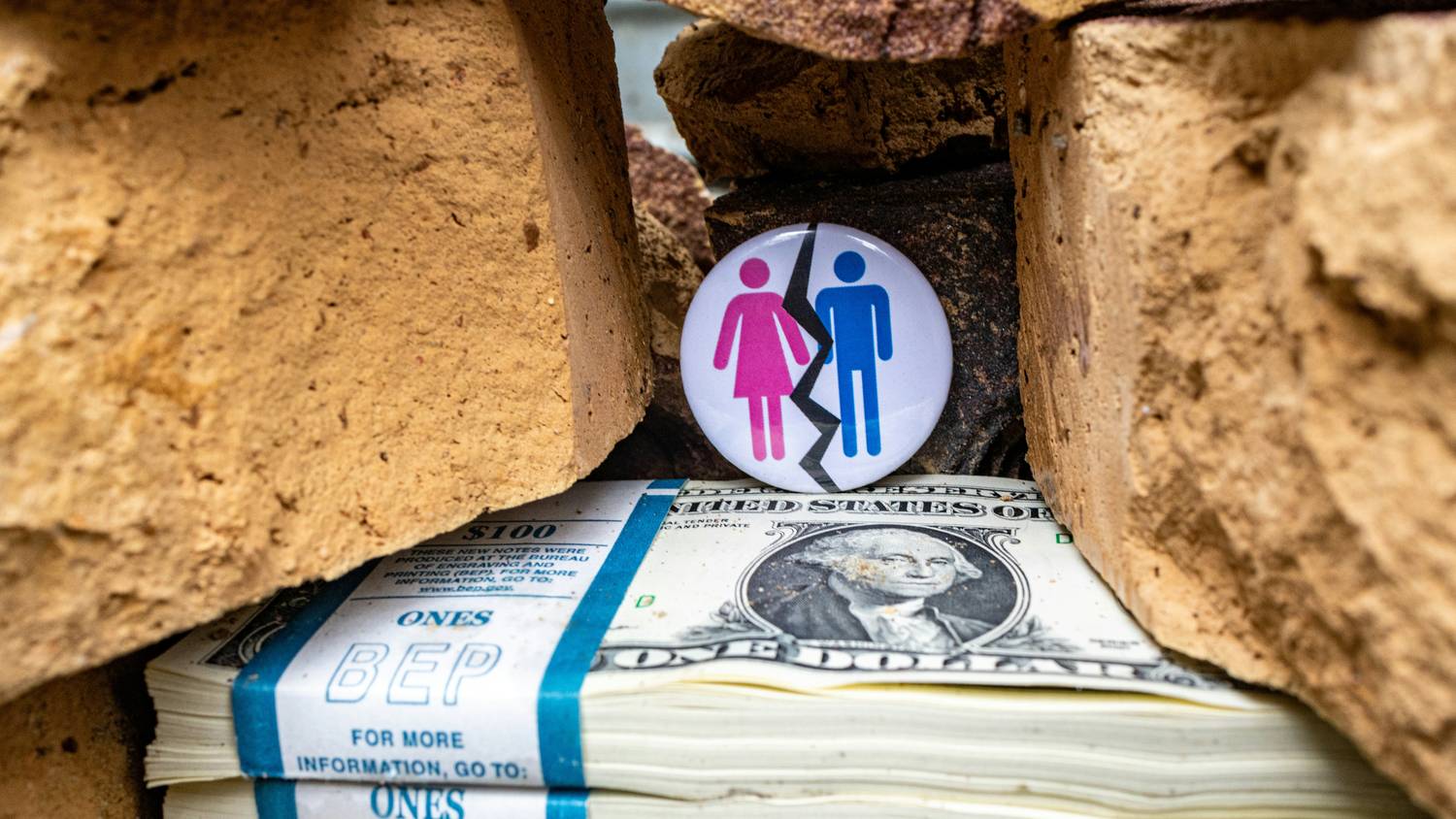 Couple reviewing financial documents during California divorce