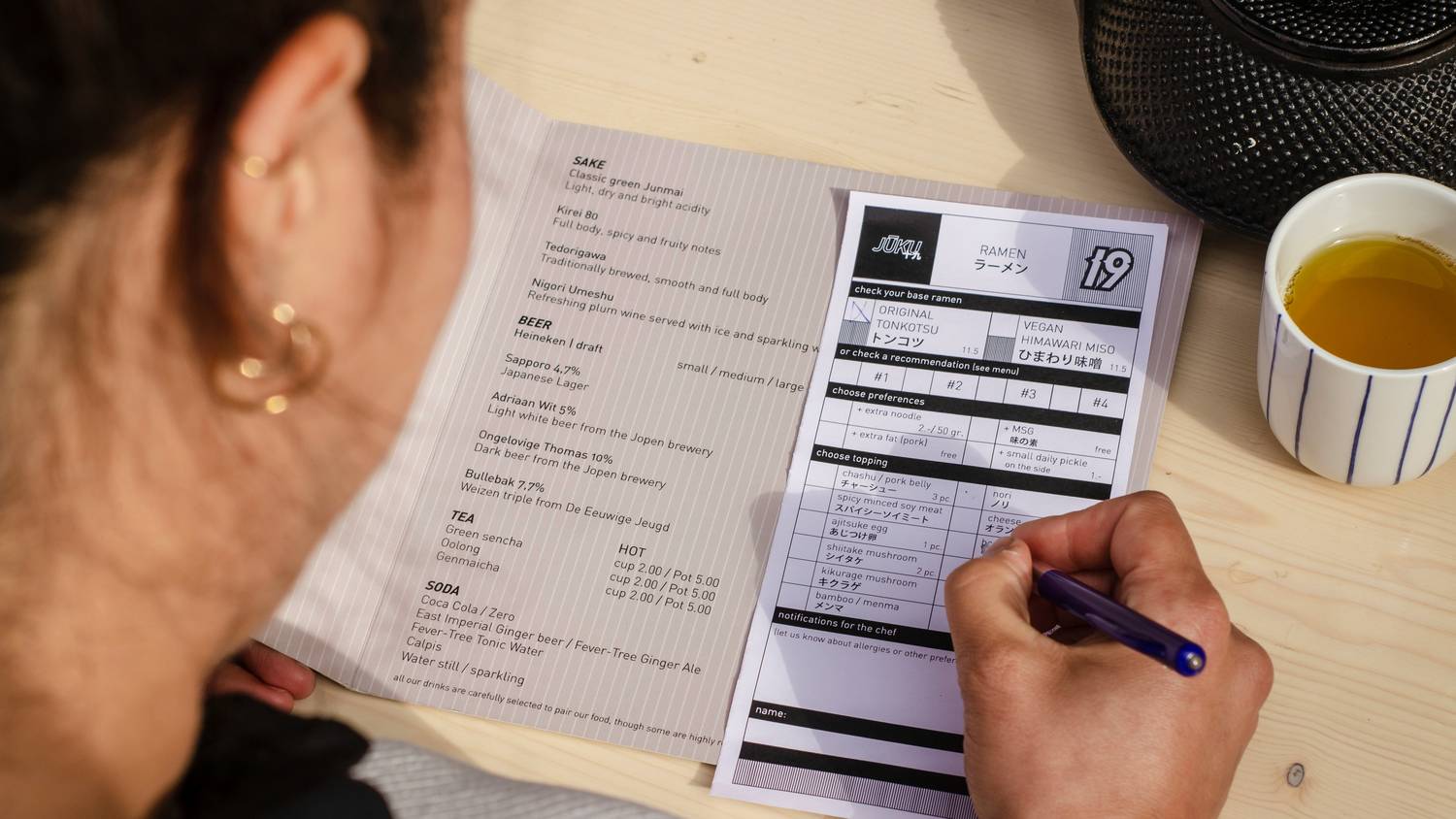 Parent filling out FL-300 request for order form at home